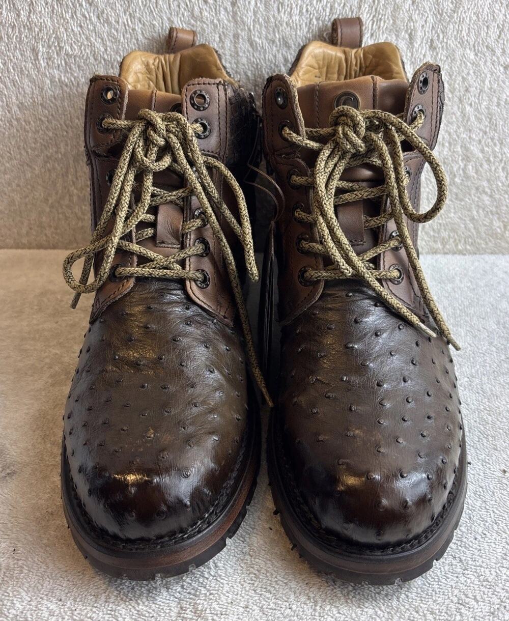 Cuadra mens Ostrich leather Lace Up Ankle Boots Size 8 EE 34867